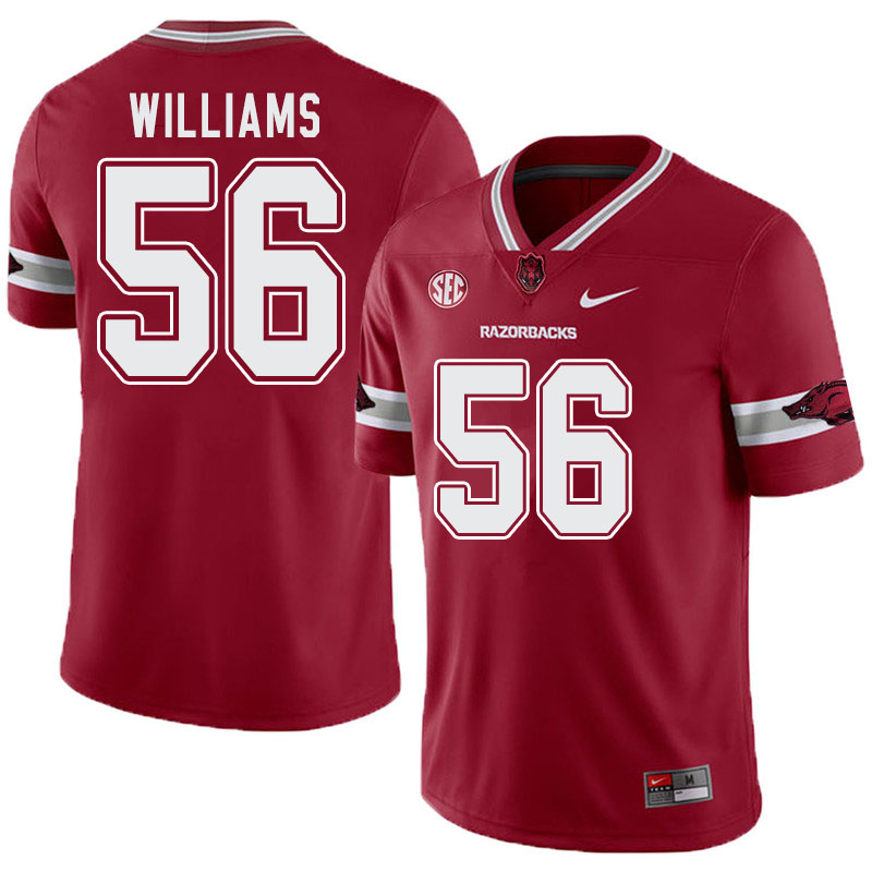 Men #56 Zach Williams Arkansas Razorbacks College Football Alternate Jerseys-Cardinal